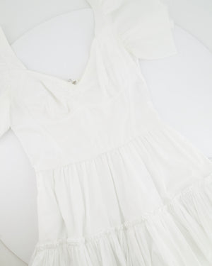 Dolce & Gabbana White Poplin Mini Corset Dress with Ruffle Details Size IT 44 (UK 12) RRP £1,400