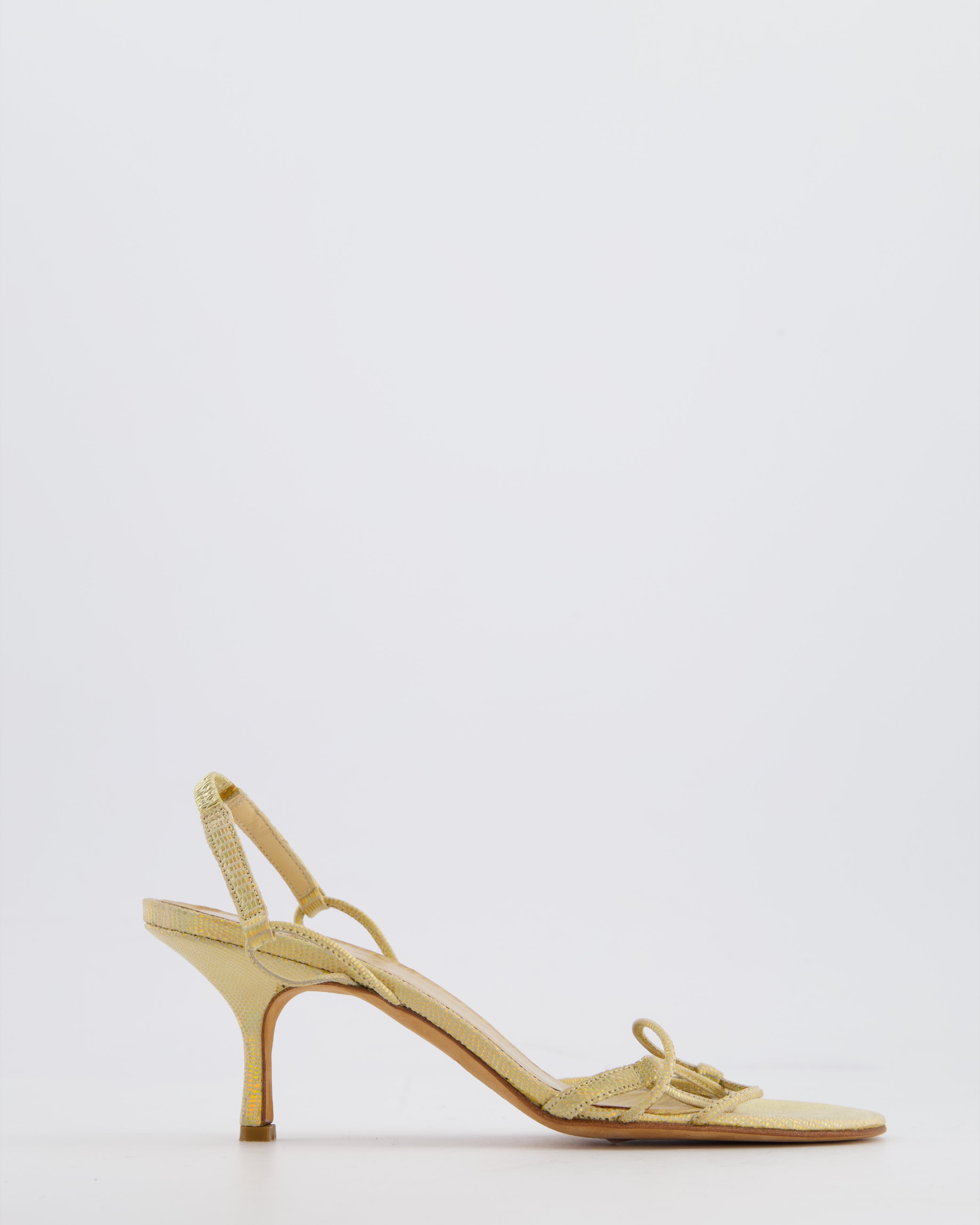 Jimmy Choo Yellow Iridescent Heeled Strappy Sandals Size EU 35