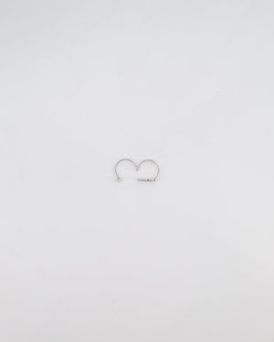 Fendi Double Finger Ring in Silver Colour with Crystals Size 16/56 and 15/55