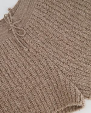 Loro Piana Light Brown Cashmere Knitted Shorts with Drawstring Detail Size S (UK 8) RRP £1,000