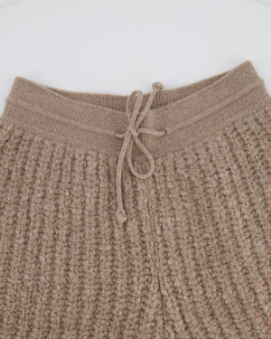 Loro Piana Light Brown Cashmere Knitted Shorts with Drawstring Detail Size S (UK 8) RRP £1,000