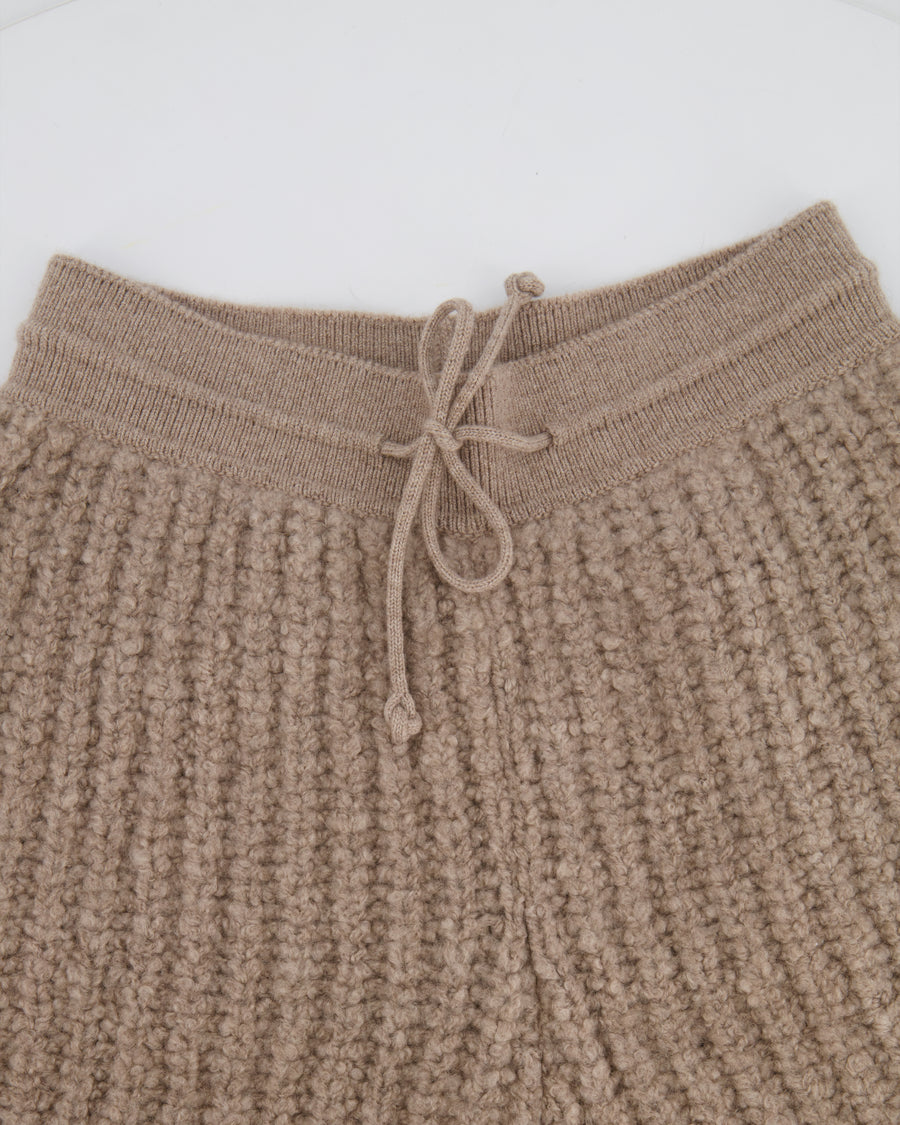 Loro Piana Light Brown Cashmere Knitted Shorts with Drawstring Detail Size S (UK 8) RRP £1,000