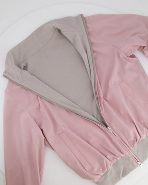Loro Piana Pink and Grey Reversible Cashmere Jacket Size XS (UK 6)