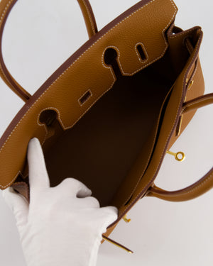 Hermès Birkin 30 Retourne Bag in Gold Togo Leather with Gold Hardware