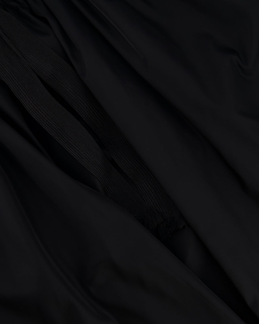 Prada Black Nylon Midi Skirt with Drawstring Detail Size IT 38 (UK 6)