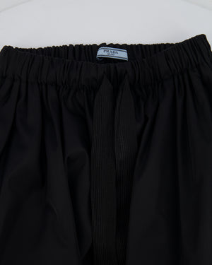 Prada Black Nylon Midi Skirt with Drawstring Detail Size IT 38 (UK 6)