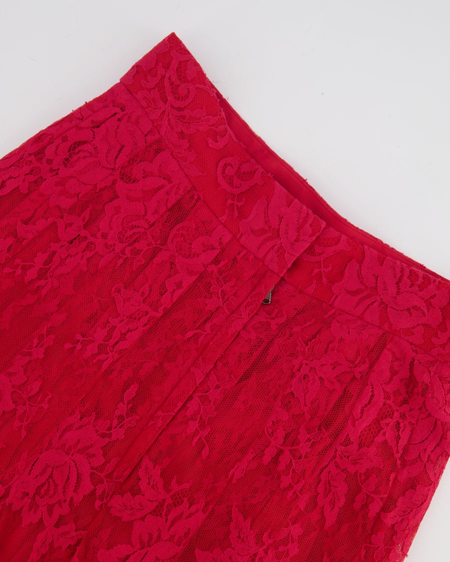 Dolce & Gabbana Red Lace Maxi Skirt Size IT 36 (UK 4)