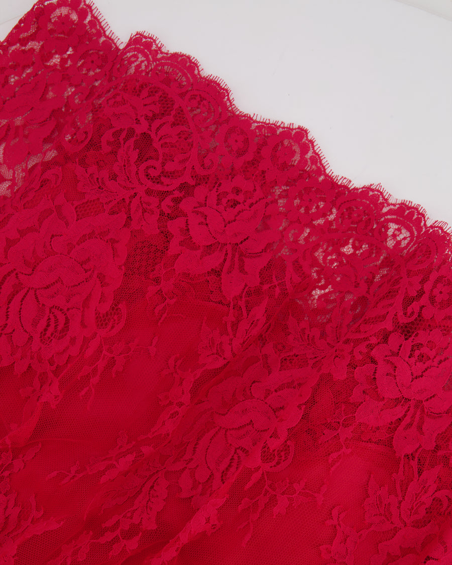 Dolce & Gabbana Red Lace Maxi Skirt Size IT 36 (UK 4)