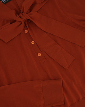 Dolce & Gabbana Burnt Orange Wool Jumper with Bow Detail Size UK 10