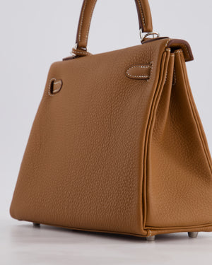 Hermès Kelly 25 Bag Retourne in Gold Togo Leather with Palladium Hardware