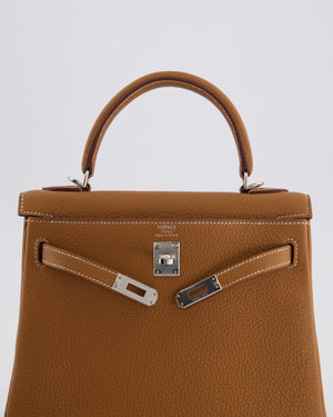 Hermès Kelly 25 Bag Retourne in Gold Togo Leather with Palladium Hardware