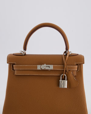 Hermès Kelly 25 Bag Retourne in Gold Togo Leather with Palladium Hardware