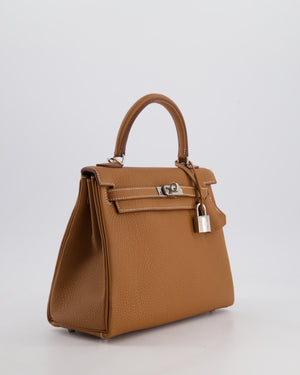 Hermès Kelly 25 Bag Retourne in Gold Togo Leather with Palladium Hardware