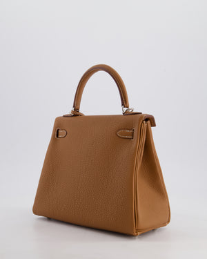 Hermès Kelly 25 Bag Retourne in Gold Togo Leather with Palladium Hardware
