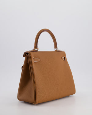 Hermès Kelly 25 Bag Retourne in Gold Togo Leather with Palladium Hardware