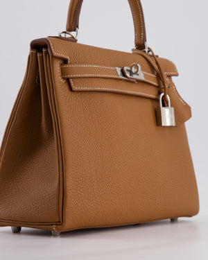Hermès Kelly 25 Bag Retourne in Gold Togo Leather with Palladium Hardware