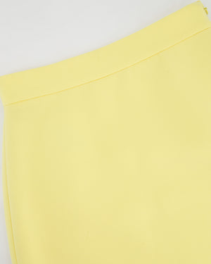 Miu Miu Pastel Yellow Mini Skirt with Crystal Embellished Hem Size IT 36 (UK 4)