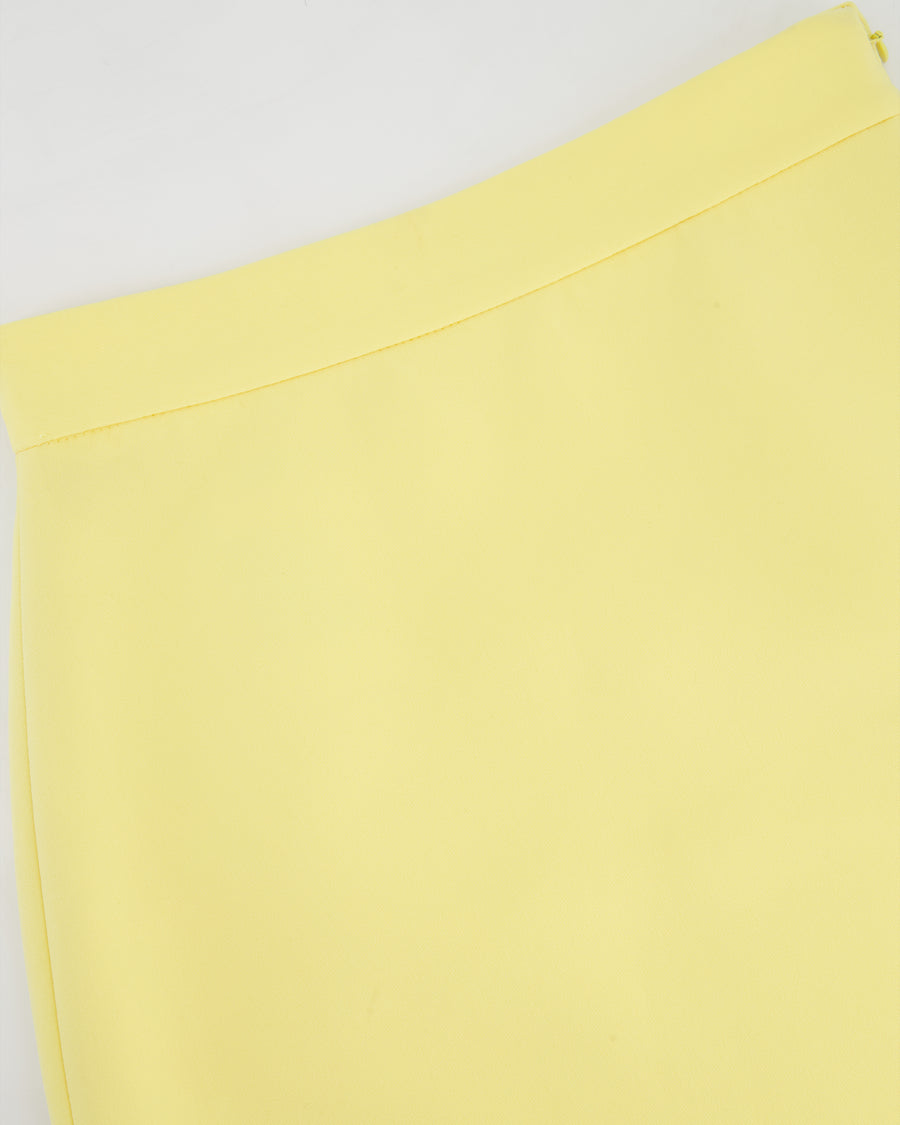 Miu Miu Pastel Yellow Mini Skirt with Crystal Embellished Hem Size IT 36 (UK 4)