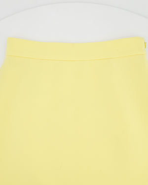 Miu Miu Pastel Yellow Mini Skirt with Crystal Embellished Hem Size IT 36 (UK 4)
