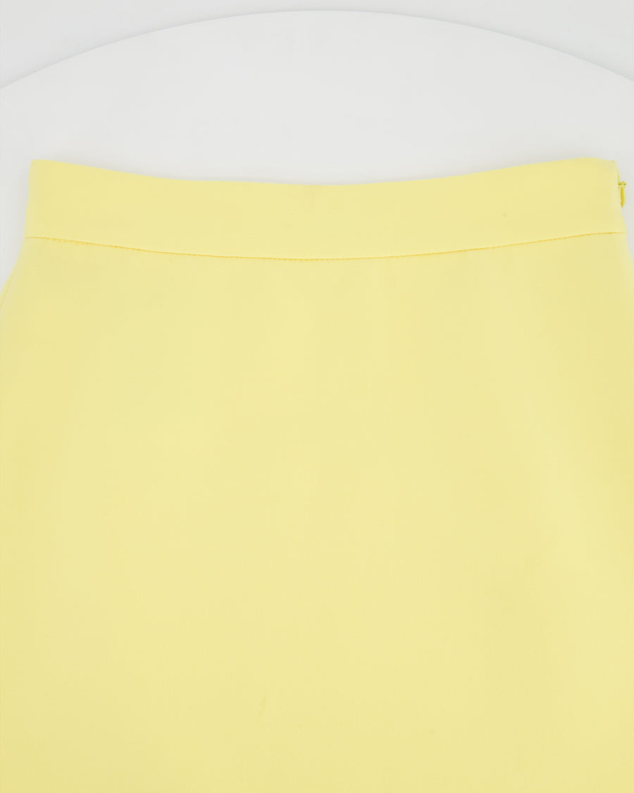 Miu Miu Pastel Yellow Mini Skirt with Crystal Embellished Hem Size IT 36 (UK 4)