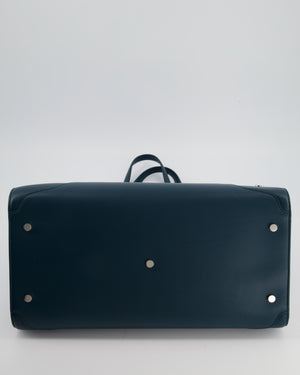 Loro Piana Dark Teal Large Sesia Leather Tote Bag