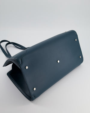 Loro Piana Dark Teal Large Sesia Leather Tote Bag