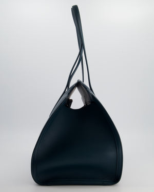 Loro Piana Dark Teal Large Sesia Leather Tote Bag