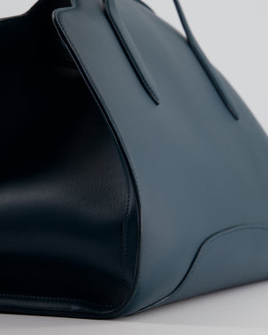 Loro Piana Dark Teal Large Sesia Leather Tote Bag