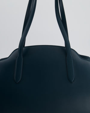 Loro Piana Dark Teal Large Sesia Leather Tote Bag