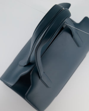 Loro Piana Dark Teal Large Sesia Leather Tote Bag