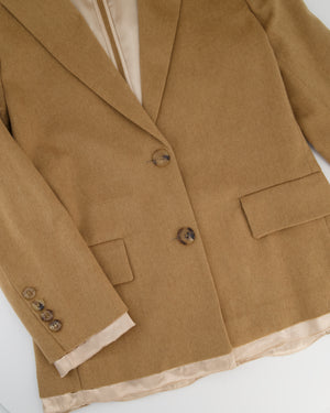 Miu Miu Camel Blazer with Silk Frayed Interior Lining Details IT 38 (UK 6)