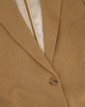 Miu Miu Camel Blazer with Silk Frayed Interior Lining Details IT 38 (UK 6)