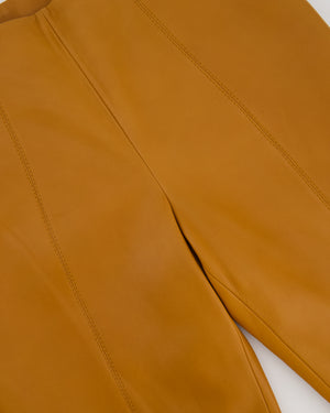 Loewe Brown Tan High-Rise Straight Leg Leather Trousers Size FR 38 (UK 10)