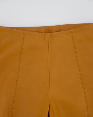 Loewe Brown Tan High-Rise Straight Leg Leather Trousers Size FR 38 (UK 10)