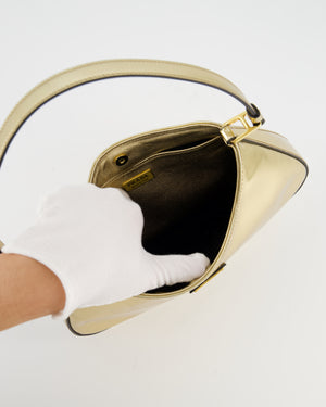 Prada Metallic Gold Cleo Bag in Brushed Calfskin Leather with Gold Hardware RRP £2400