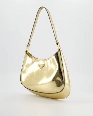 Prada Metallic Gold Cleo Bag in Brushed Calfskin Leather with Gold Hardware RRP £2400