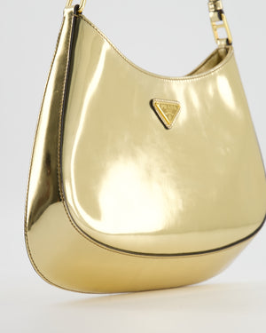 Prada Metallic Gold Cleo Bag in Brushed Calfskin Leather with Gold Hardware RRP £2400