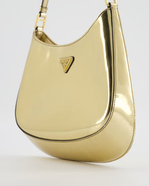 Prada Metallic Gold Cleo Bag in Brushed Calfskin Leather with Gold Hardware RRP £2400