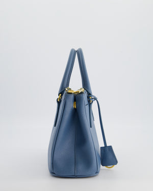 Prada Light Blue Small Galleria Bag in Saffiano Leather with Gold Hardware RRP £3,200