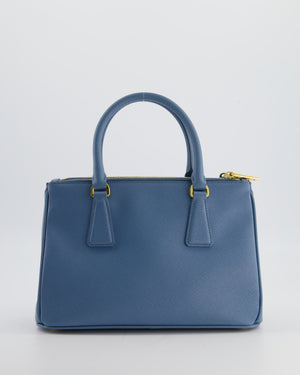 Prada Light Blue Small Galleria Bag in Saffiano Leather with Gold Hardware RRP £3,200