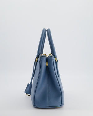 Prada Light Blue Small Galleria Bag in Saffiano Leather with Gold Hardware RRP £3,200