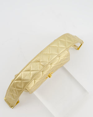 *RARE* Chanel Vintage Gold Metallic Lambskin Quilted Shoulder Bag with 24K Hardware