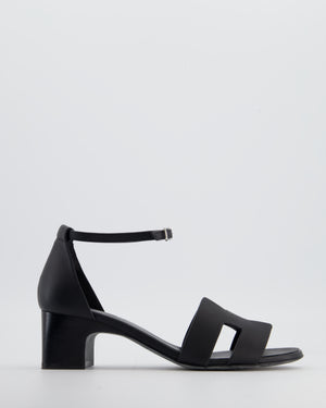 Hermès Encens 50 Heeled Sandals in Noir with Palladium Hardware Size EU 38