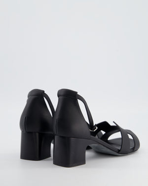 Hermès Encens 50 Heeled Sandals in Noir with Palladium Hardware Size EU 38
