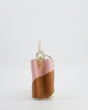 *LIMITED EDITION* Louis Vuitton Cappucine Neopolitan Mini Bag in White Calfskin Leather, Pink & Green PVC and Coral Interior with Gold Hardware