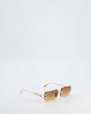 Chrome Hearts Square Gradient Sunglasses with Gold Detail