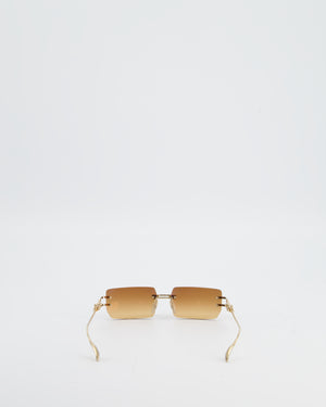 Chrome Hearts Square Gradient Sunglasses with Gold Detail