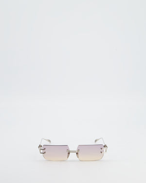 Chrome Hearts Square Gradient Sunglasses with Silver Detail