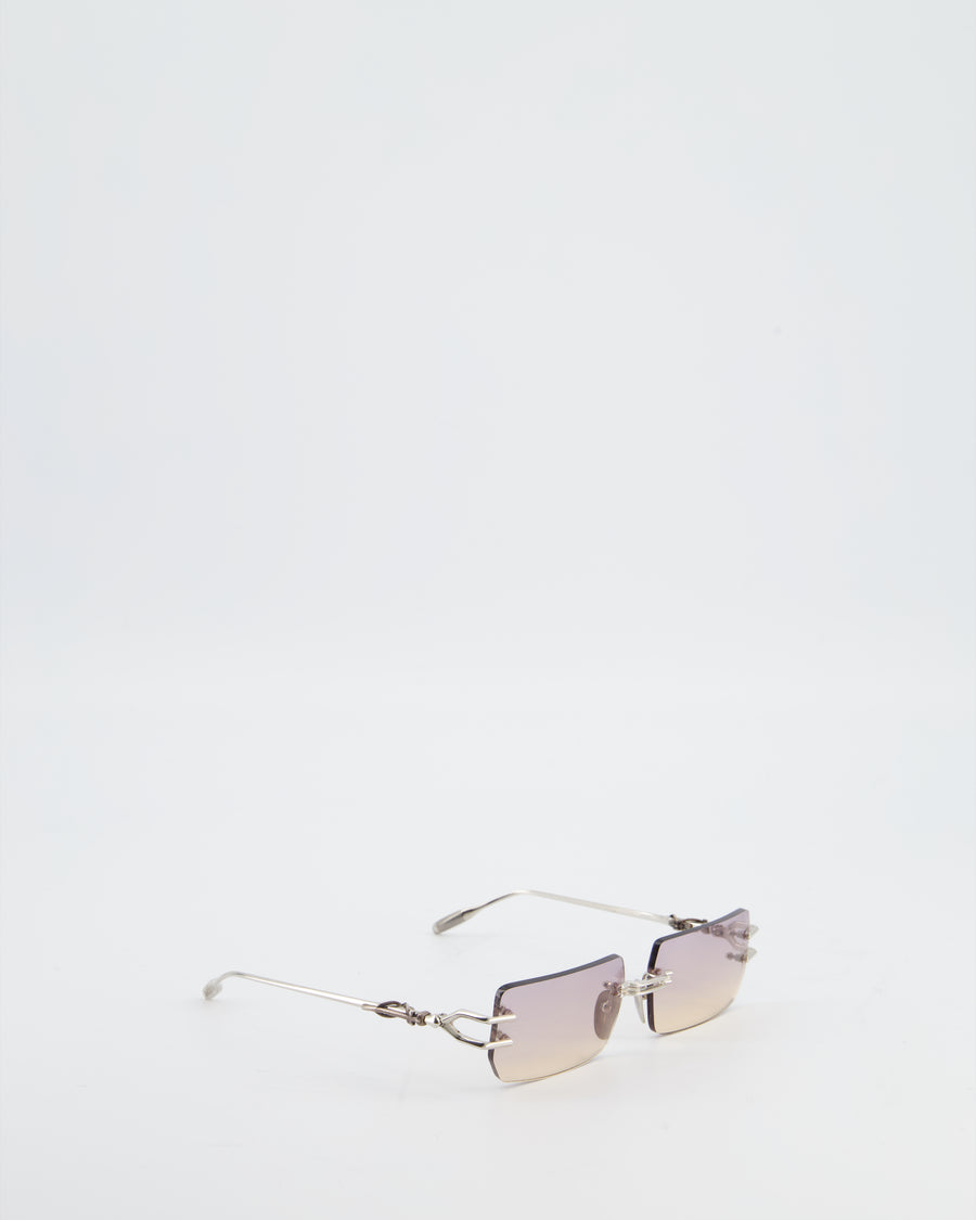 Chrome Hearts Square Gradient Sunglasses with Silver Detail