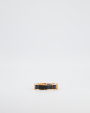 Hermès Clic H Noir Enamel Bracelet with Rose Gold Hardware Size PM RRP £590